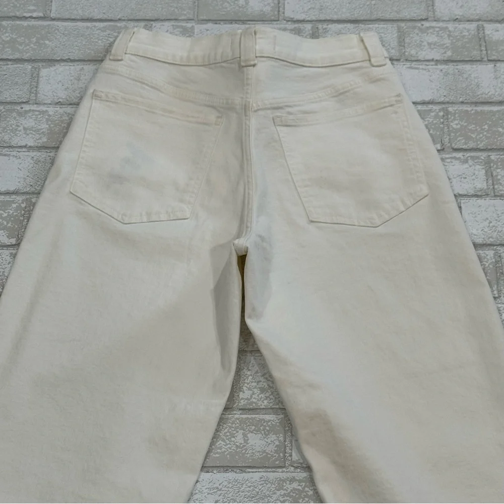 Madewell The Petite Perfect Vintage Wide-Leg Crop Jean in Tile White - Sz - 28P - Picture 5 of 14
